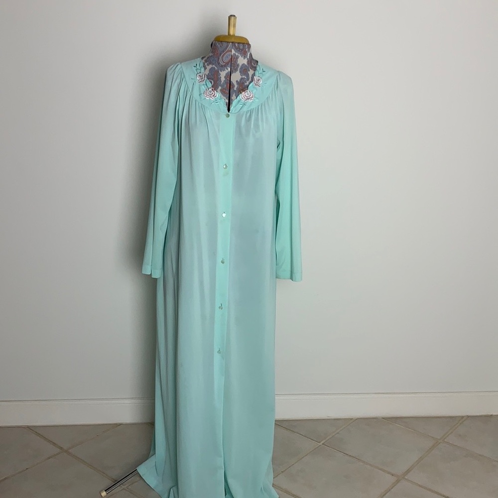 Blue Nylon Vintage House Coat Medium